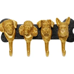 Garderobe murale Dog Family doré 31cm