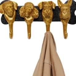 Garderobe murale Dog Family doré 31cm