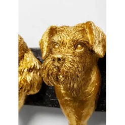 Garderobe murale Dog Family doré 31cm