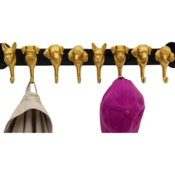 Garderobe murale Dog Family doré 69cm