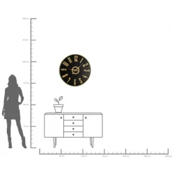 Horloge murale Casino noir Ø76cm