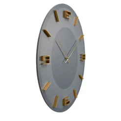 Horloge murale Leonardo gris/doré Ø49cm