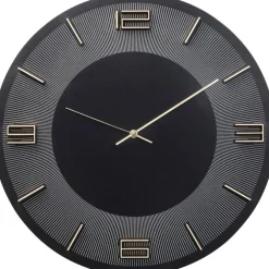 Horloge murale Leonardo noir/doré Ø49cm