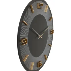 Horloge murale Leonardo noir/doré Ø49cm
