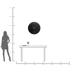 Horloge murale Luca noir Ø70cm