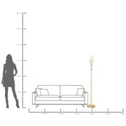 Lampadaire Allegra doré 165cm