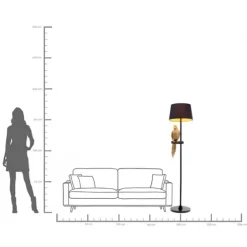 Lampadaire Animal Parrot doré 176cm