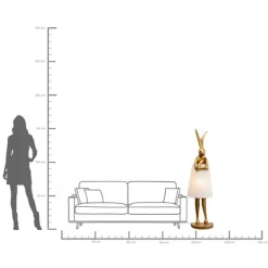 Lampadaire Animal Rabbit or/blanc 150cm