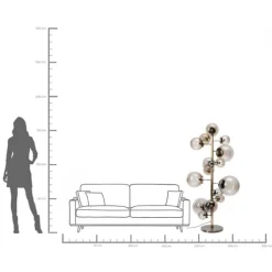 Lampadaire Balloon fumé 160cm
