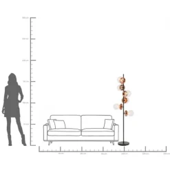 Lampadaire Double Bubble cuivre 165cm