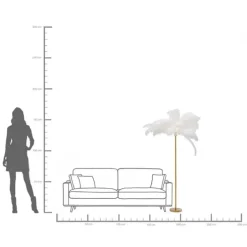 Lampadaire Feather Palm blanc 165cm