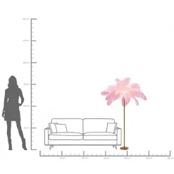 Lampadaire Feather Palm fuchsia 165cm