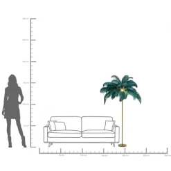 Lampadaire Feather Palm vert 165cm