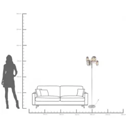Lampadaire Headlight chromé 163cm