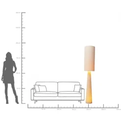 Lampadaire Marleen beige bouclé 190cm