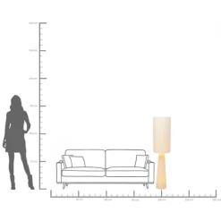 Lampadaire Marleen beige bouclé 130cm