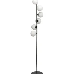 Lampadaire Scala Balls Milky noir 160cm
