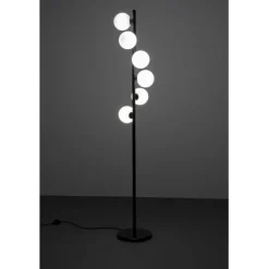 Lampadaire Scala Balls Milky noir 160cm
