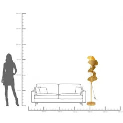 Lampadaire Yuva doré 160cm
