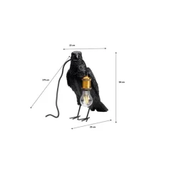 Lampe à poser Animal Crow noir mat 34cm