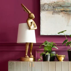 Lampe à poser Animal Rabbit doré/blanc 88cm