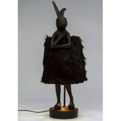Lampe à poser Animal Rabbit Fur noir/doré 68cm