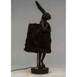 Lampe à poser Animal Rabbit Fur noir/doré 68cm