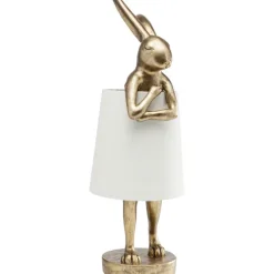 Lampe á poser Animal Rabbit doré/blanc 68cm