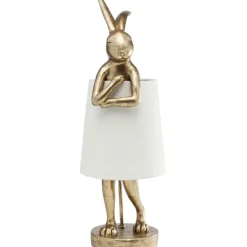 Lampe á poser Animal Rabbit doré/blanc 68cm
