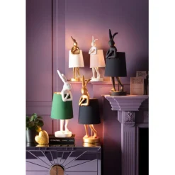 Lampe à poser Animal Rabbit doré/blanc 50cm