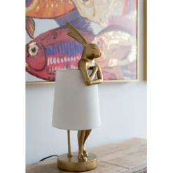 Lampe à poser Animal Rabbit doré/blanc 50cm
