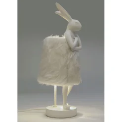Lampe à poser Animal Rabbit Fur blanc/argenté 50cm