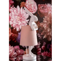 Lampe à poser Animal Rabbit blanc/rose 50cm