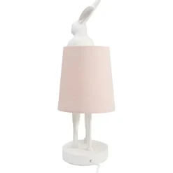 Lampe à poser Animal Rabbit blanc/rose 50cm