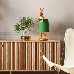 Lampe à poser Animal Rabbit doré/vert 68cm