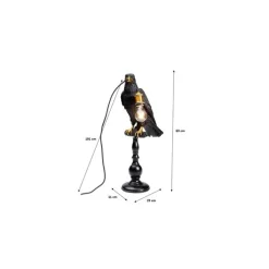 Lampe à poser Animal Sitting Crow noir mat 61cm