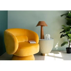 Lampe à poser Cloudy rond orange 49cm