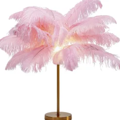 Lampe à poser Feather Palm fuchsia 60cm