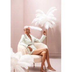 Lampe à poser Feather Palm blanc 60cm