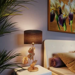 Lampe à poser Flores doré 62cm