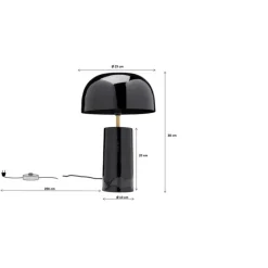 Lampe à poser Loungy noir 38cm