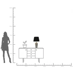 Lampe à poser Rose argente´ 57cm