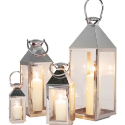 Lanterne Giardino argenté (4/Set)