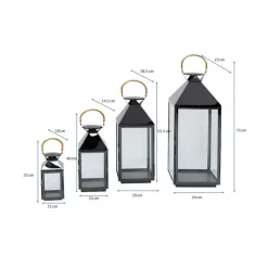 Lanterne Giardino noir (4/Set)