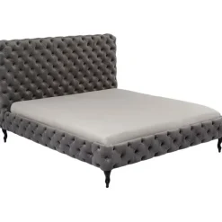 Lit Desire haut gris argenté 180x200cm