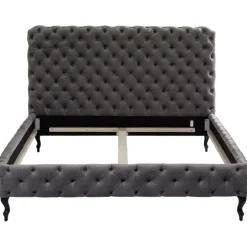 Lit Desire haut gris argenté 160x200cm