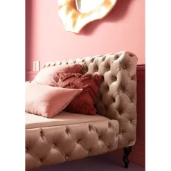 Lit Desire velours écru 180x200cm