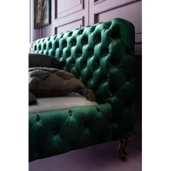 Lit Desire velours vert 180x200cm