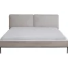 Lit East Side velours cotelé gris 180x200cm