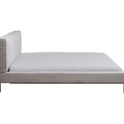 Lit East Side velours cotelé gris 180x200cm